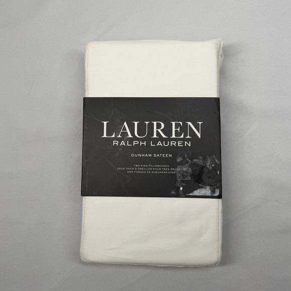 Lauren Ralph Lauren Other - Ralph Lauren Dunham Sateen Pillowcase White King Set of 2 Cotton 300 TC